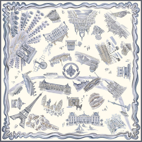 Paris - Cream - 100% Silk Twill Scarf